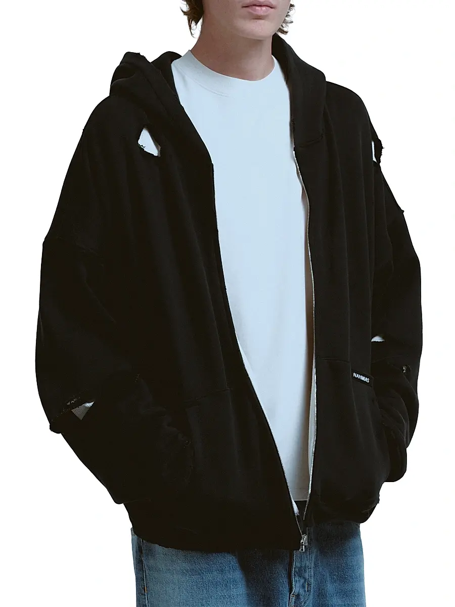 Nahmias Men's Thermal-Lined Zip-Front Hoodie | Thumbnail 3