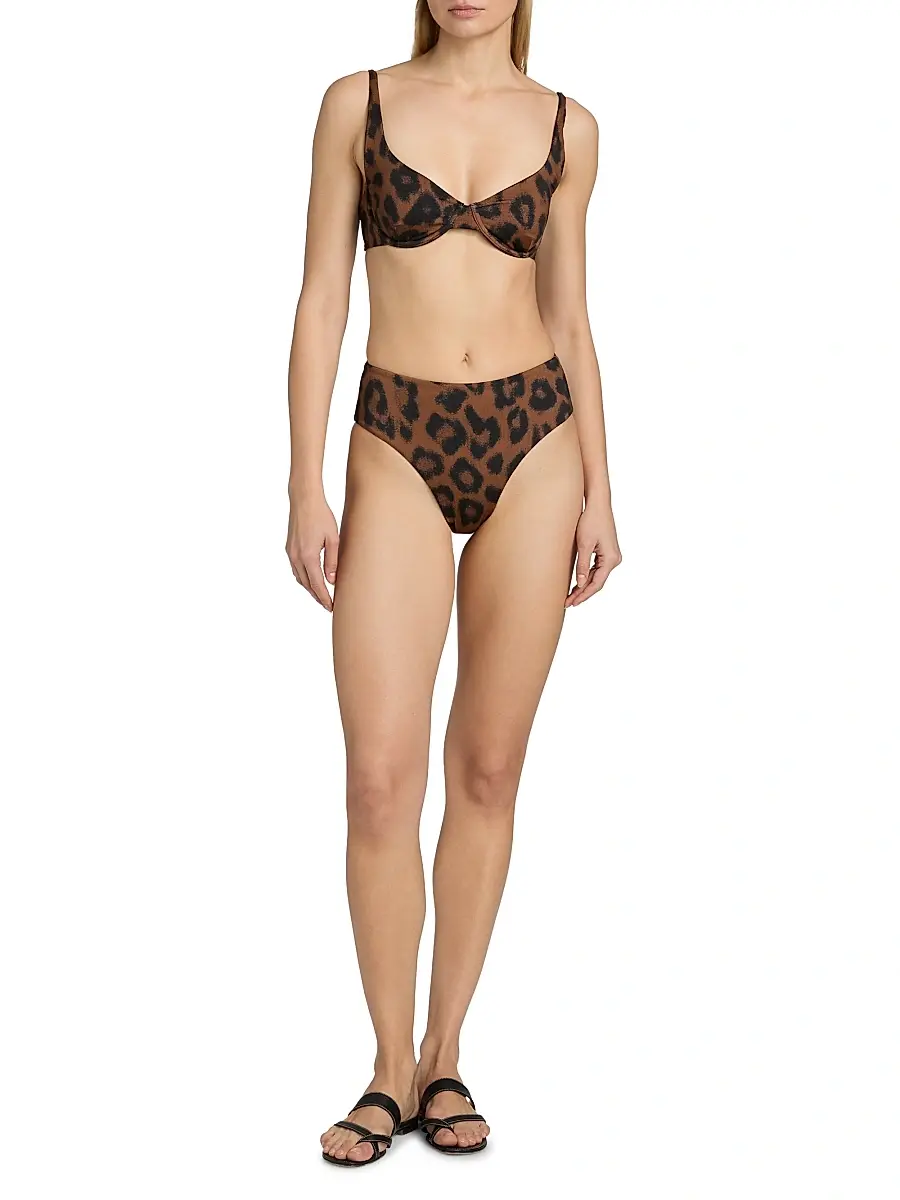 BEACH RIOT Women's Lulu Animal-Print Bikini Top | Thumbnail 2