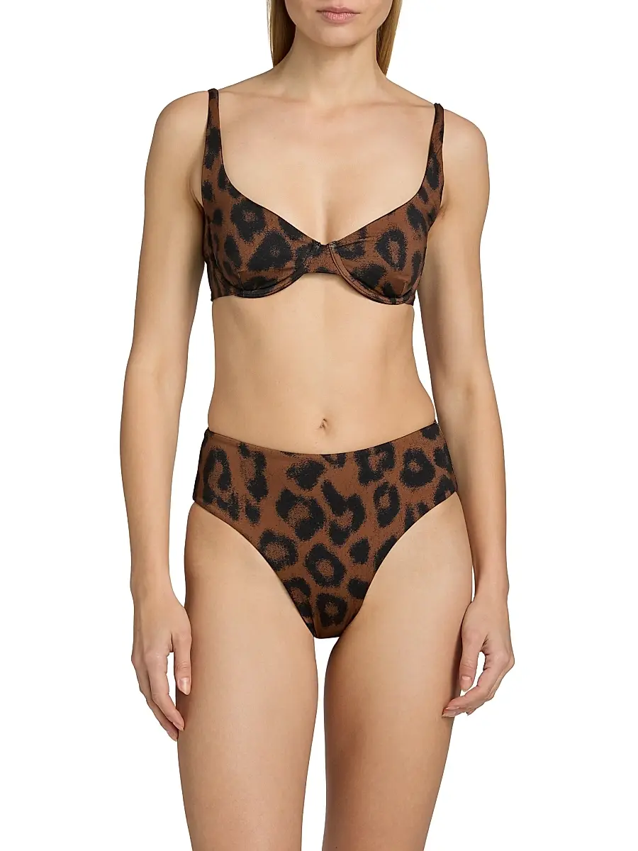 BEACH RIOT Women's Lulu Animal-Print Bikini Top | Thumbnail 3