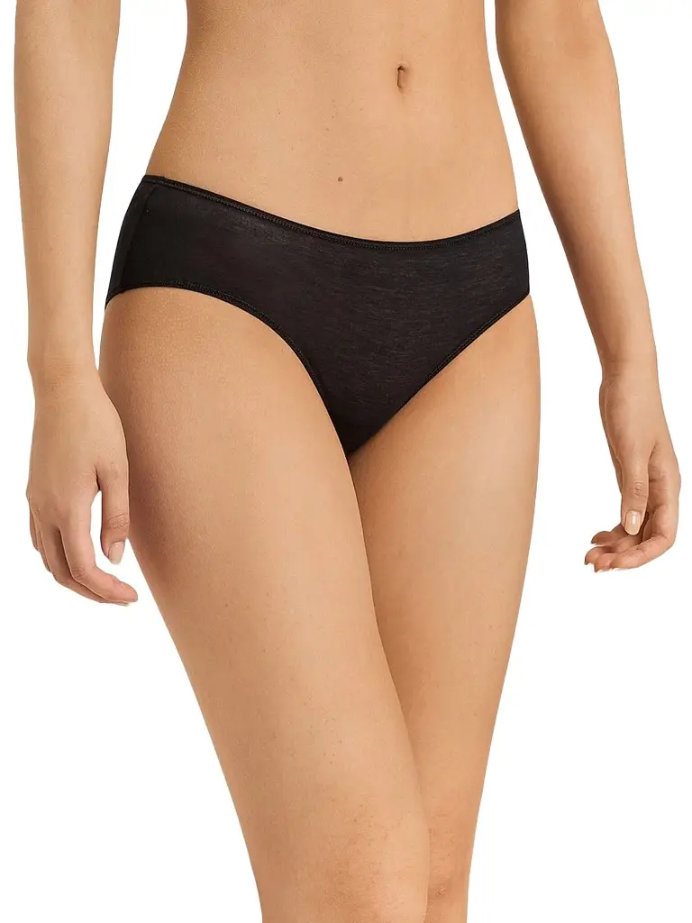 Hanro Women's Ultralight Daywear Hi-Cut Brief - Black | Image 1 Hanro Women's Ultralight Daywear Hi-Cut Brief - Black | Image 1