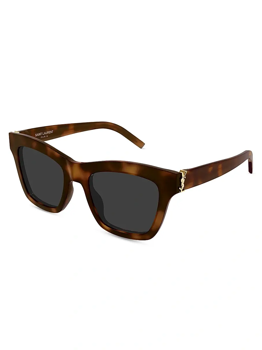 Saint Laurent Women's 52MM Square Sunglasses - Havana | Image 1 Saint Laurent Women's 52MM Square Sunglasses - Havana | Image 1