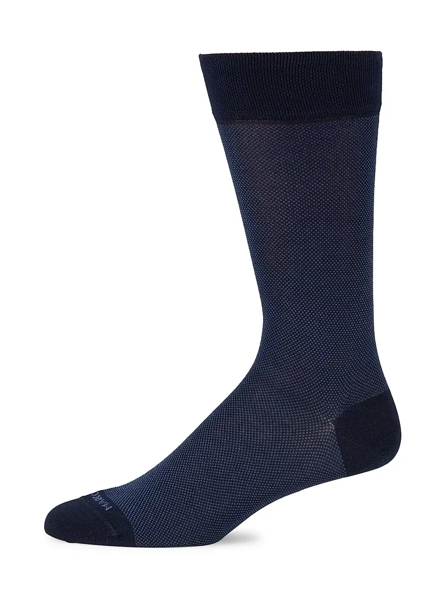 Marcoliani Cotton-Blend Dress Socks - Navy | Image 1 Marcoliani Cotton-Blend Dress Socks - Navy | Image 1