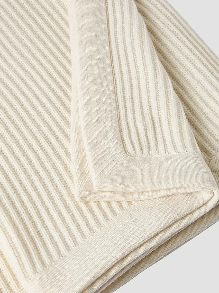 Brunello Cucinelli Cashmere Half English Rib Knit Throw | Thumbnail 3 Brunello Cucinelli Cashmere Half English Rib Knit Throw | Thumbnail 3
