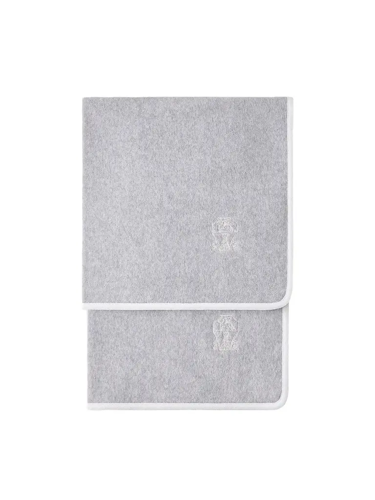 Brunello Cucinelli 2 Piece Cotton Terrycloth Bath Towel Set with Embroidery