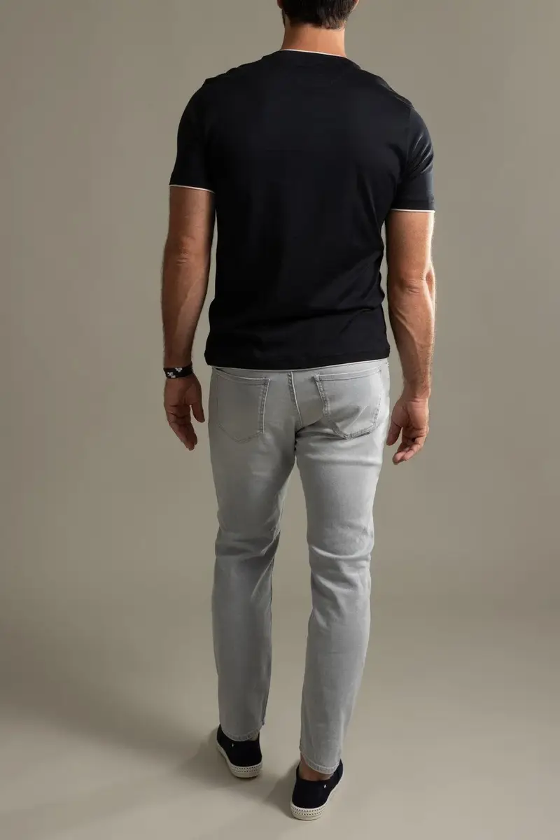 ELEVENTY Crewneck Contrast Tee - Black Sand | Thumbnail 4 ELEVENTY Crewneck Contrast Tee - Black Sand | Thumbnail 4