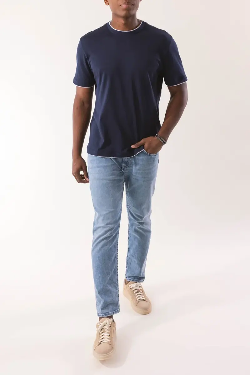 ELEVENTY Crewneck Tee - Blue Light Gray | Thumbnail 2 ELEVENTY Crewneck Tee - Blue Light Gray | Thumbnail 2