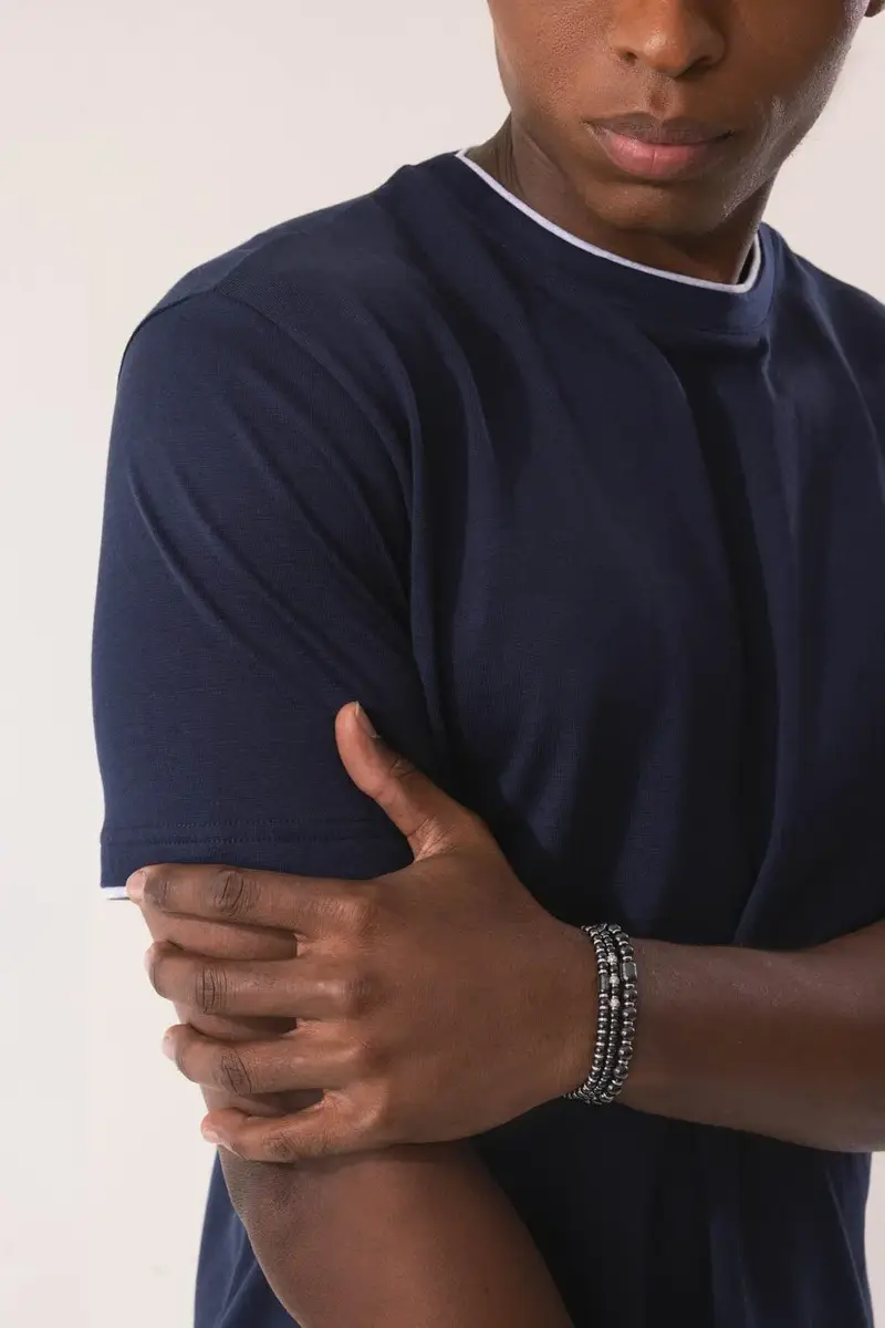 ELEVENTY Crewneck Tee - Blue Light Gray | Thumbnail 3 ELEVENTY Crewneck Tee - Blue Light Gray | Thumbnail 3
