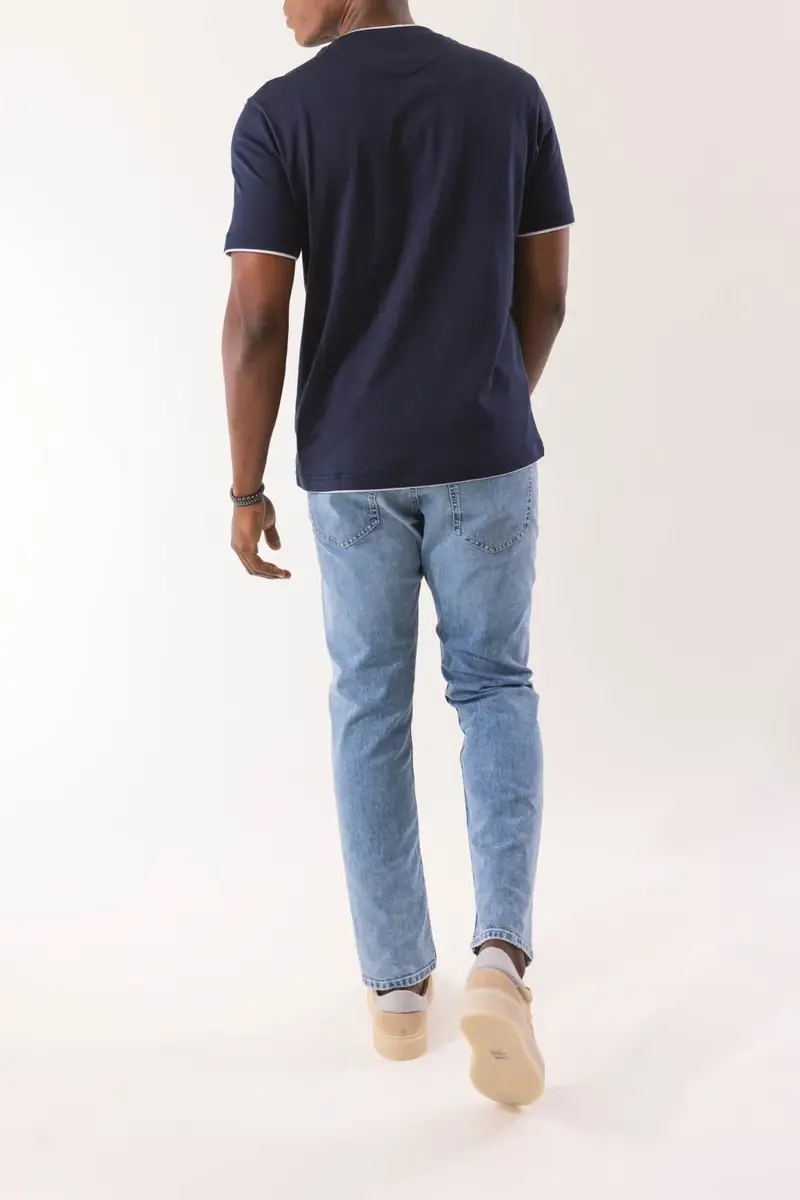 ELEVENTY Crewneck Tee - Blue Light Gray | Thumbnail 4 ELEVENTY Crewneck Tee - Blue Light Gray | Thumbnail 4