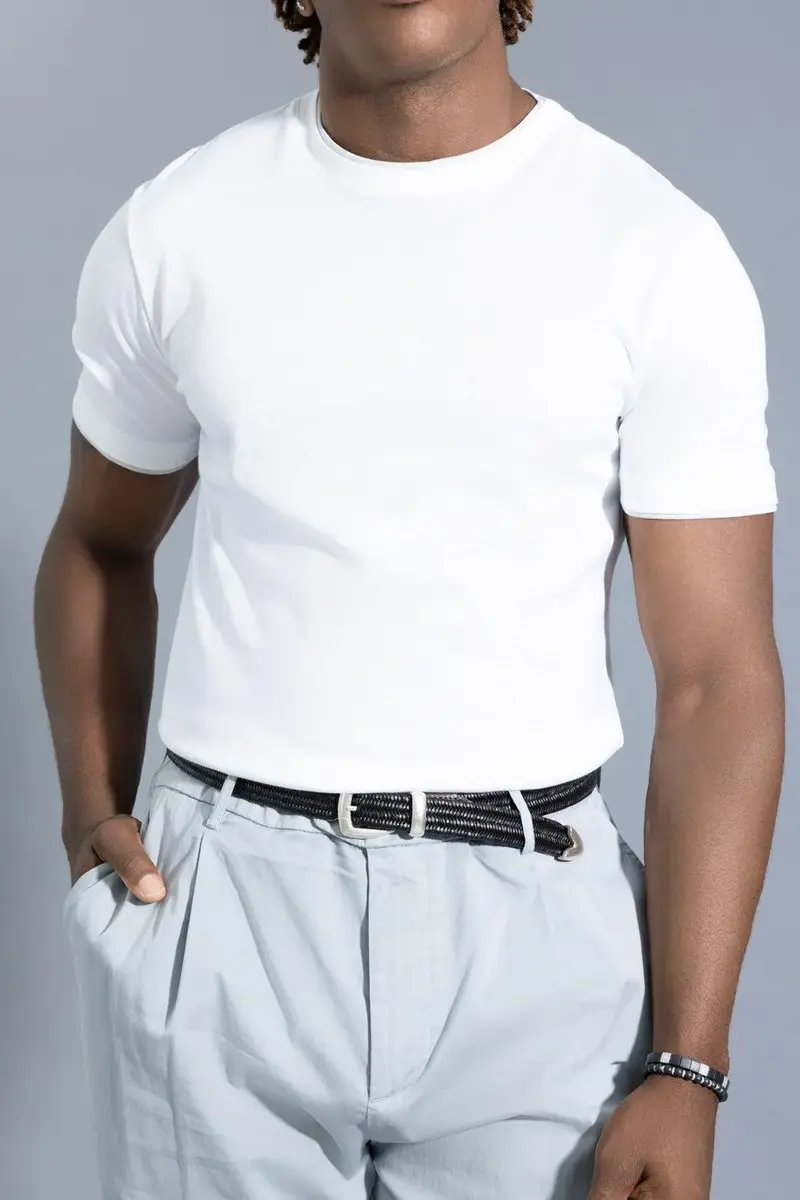 ELEVENTY Crewneck Tee - White Grey | Thumbnail 3 ELEVENTY Crewneck Tee - White Grey | Thumbnail 3