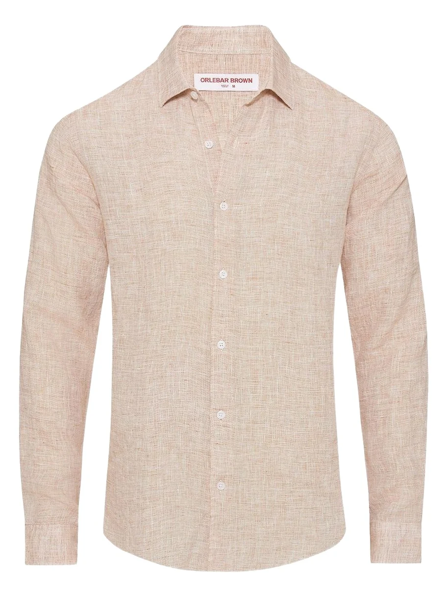 Giles Classic Collar Shirt - Pink Sand White