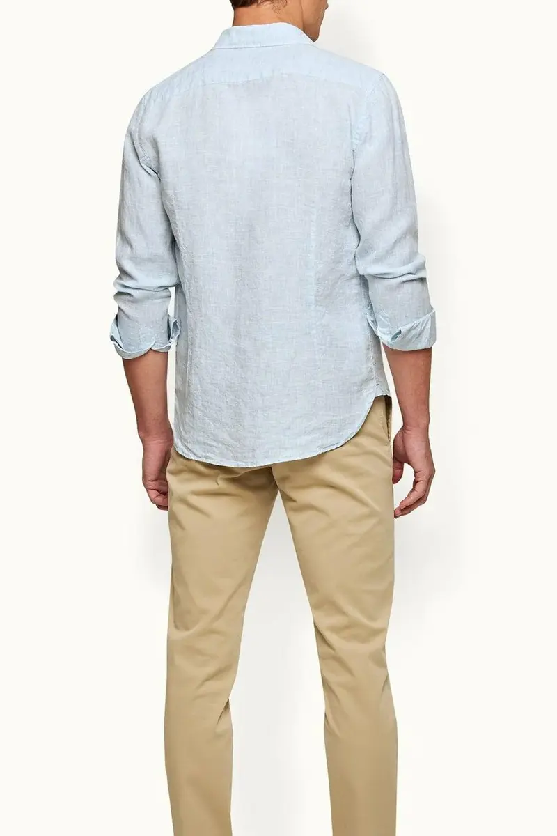 Orlebar Brown Giles Linen Shirt - Pale Blue | Thumbnail 3