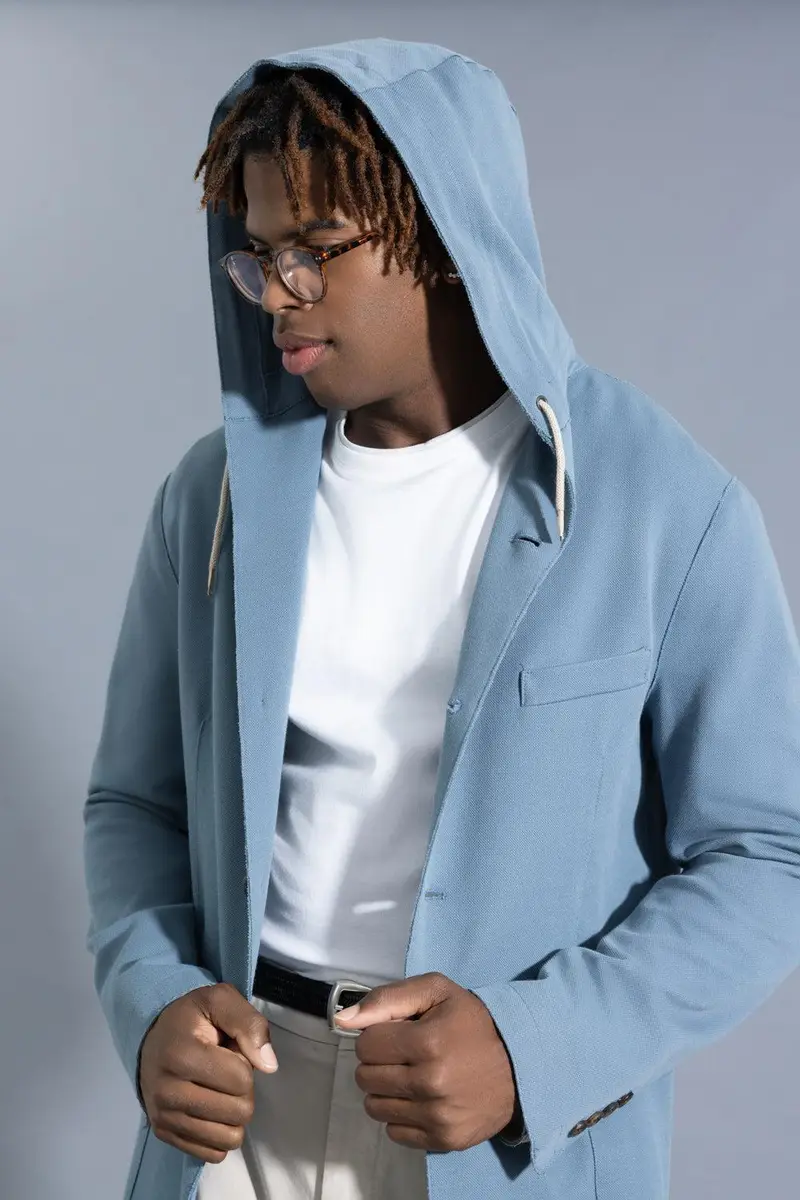 ELEVENTY Hooded Blazer - Denim | Thumbnail 3 ELEVENTY Hooded Blazer - Denim | Thumbnail 3