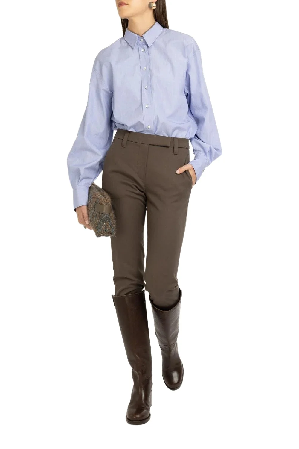 Shiny Collar End-On-End Shirt Shiny Collar End-On-End Shirt