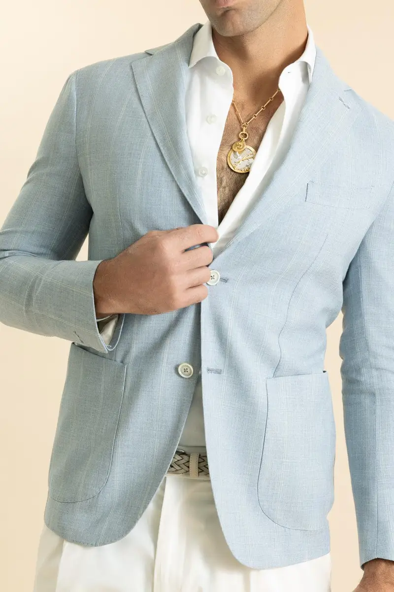 ELEVENTY Single Breasted Soft Jacket - Blue | Thumbnail 3