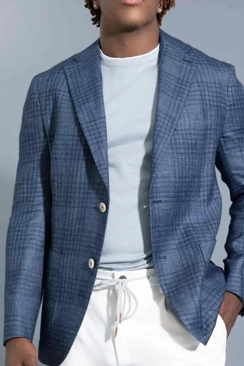 ELEVENTY Single Breasted Soft Jacket - Blue | Thumbnail 3