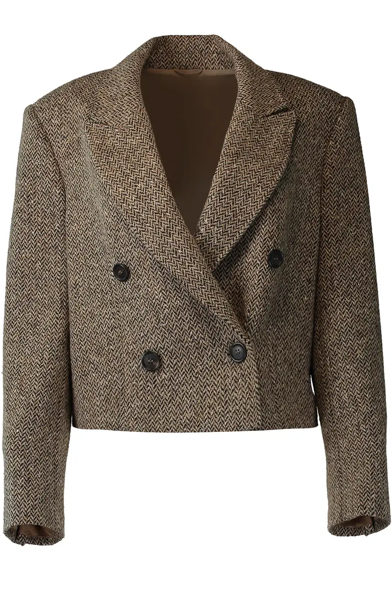 Brunello Cucinelli Sparkling Chevron Crop Blazer | Image 1 Brunello Cucinelli Sparkling Chevron Crop Blazer | Image 1