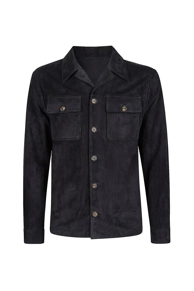 ELEVENTY Trucker Shacket - Blue Suede | Image 1 ELEVENTY Trucker Shacket - Blue Suede | Image 1