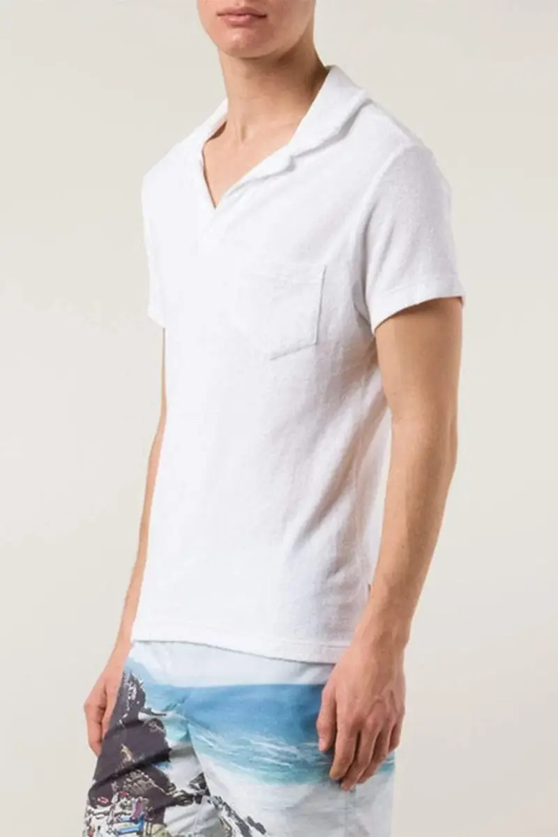 Orlebar Brown White Terry Toweling Polo | Thumbnail 4 Orlebar Brown White Terry Toweling Polo | Thumbnail 4