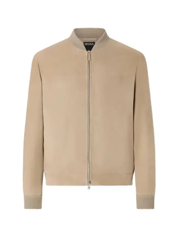 Zegna Light Taupe Suede Bomber