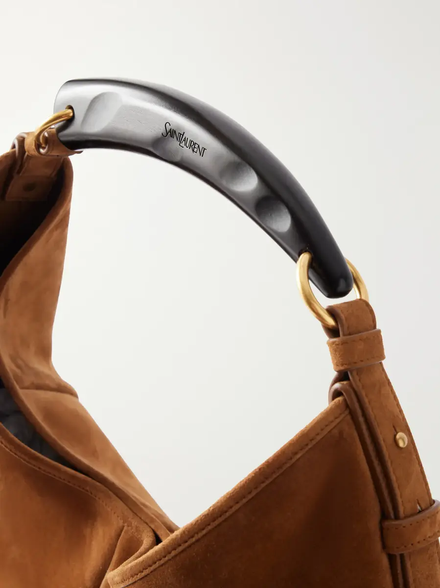 Saint Laurent Mombasa paneled leather-trimmed suede shoulder bag | Thumbnail 5 Saint Laurent Mombasa paneled leather-trimmed suede shoulder bag | Thumbnail 5