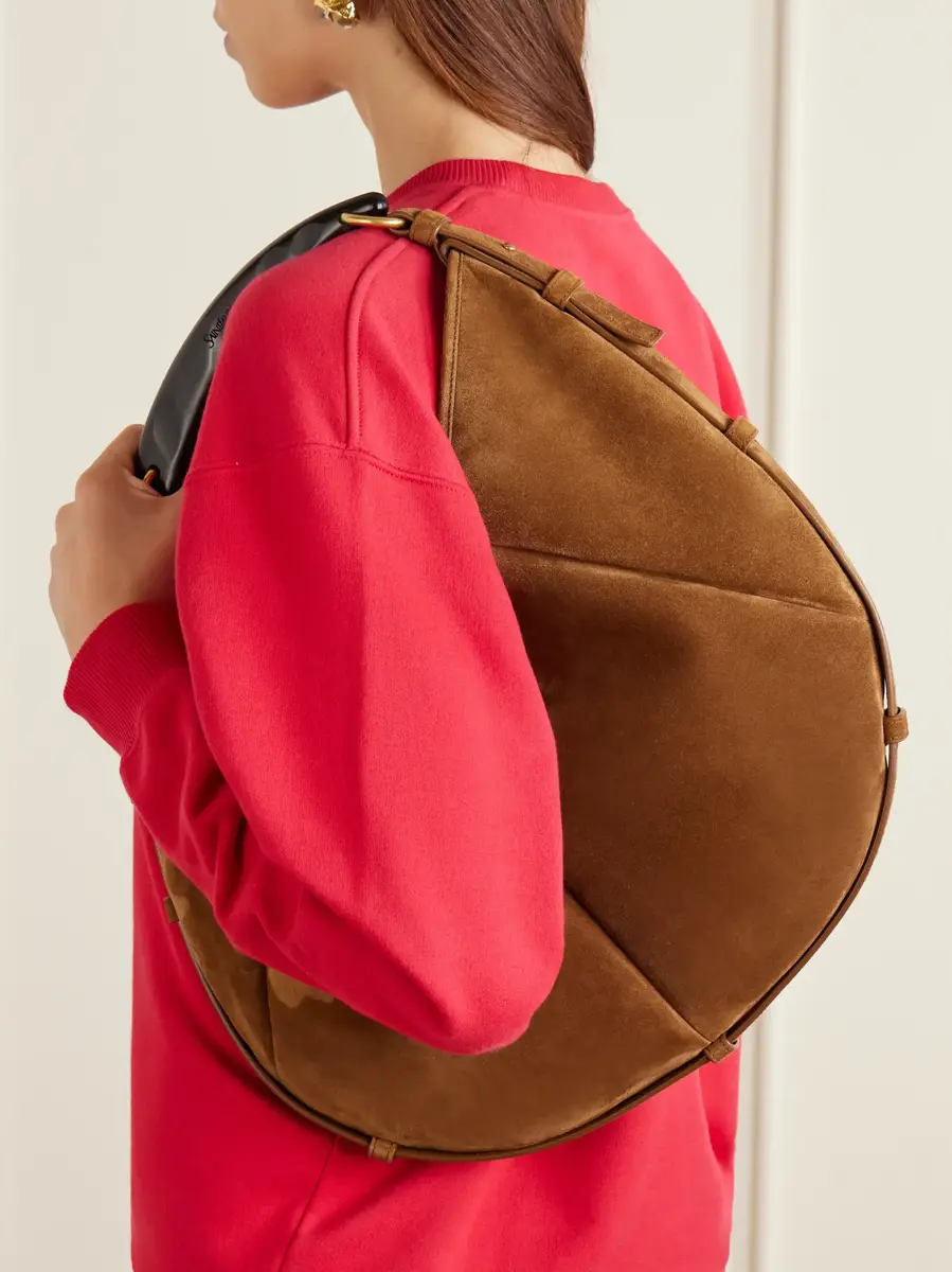 Saint Laurent Mombasa paneled leather-trimmed suede shoulder bag | Thumbnail 7 Saint Laurent Mombasa paneled leather-trimmed suede shoulder bag | Thumbnail 7
