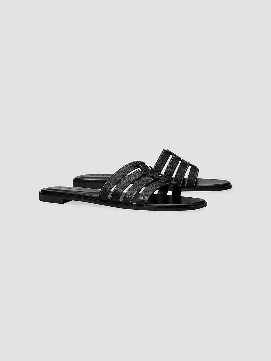 Tory Burch Women's Ines Cage Leather Slide Sandals | Thumbnail 2 Tory Burch Women's Ines Cage Leather Slide Sandals | Thumbnail 2