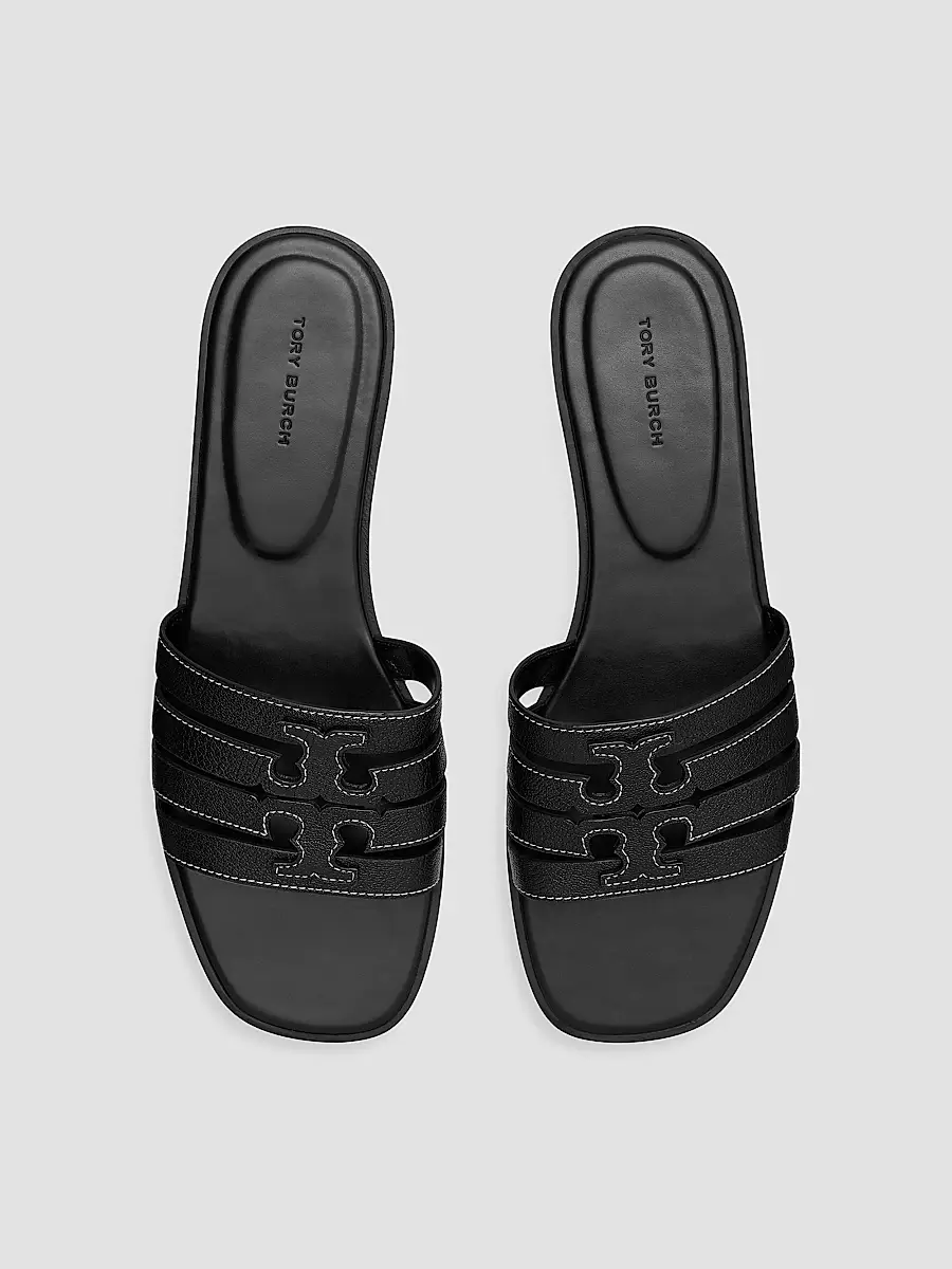 Tory Burch Women's Ines Cage Leather Slide Sandals | Thumbnail 3 Tory Burch Women's Ines Cage Leather Slide Sandals | Thumbnail 3