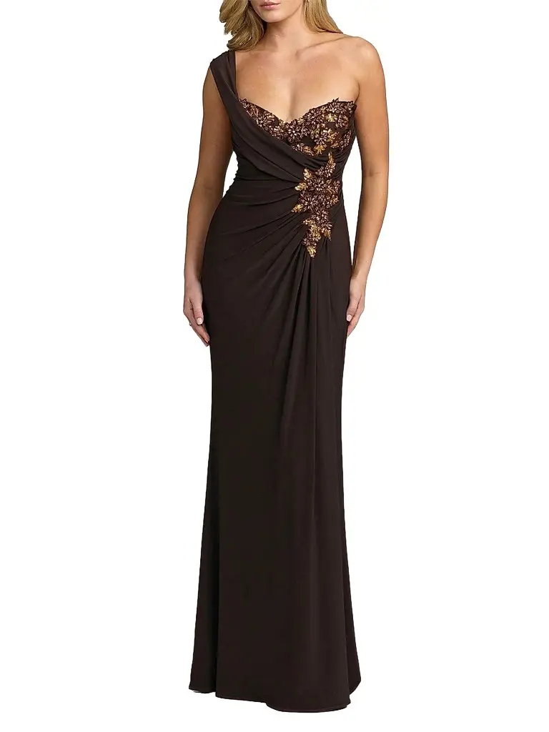 Mac Duggal Women's Embellished One-Shoulder Draped Gown