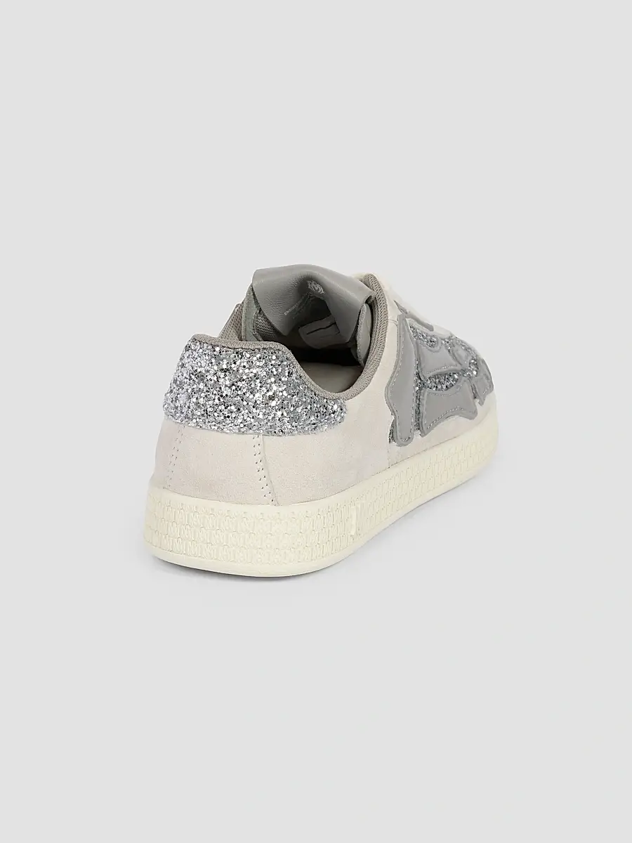 AMIRI Women's Sequined Skull-Appliqué Leather Sneakers | Thumbnail 2