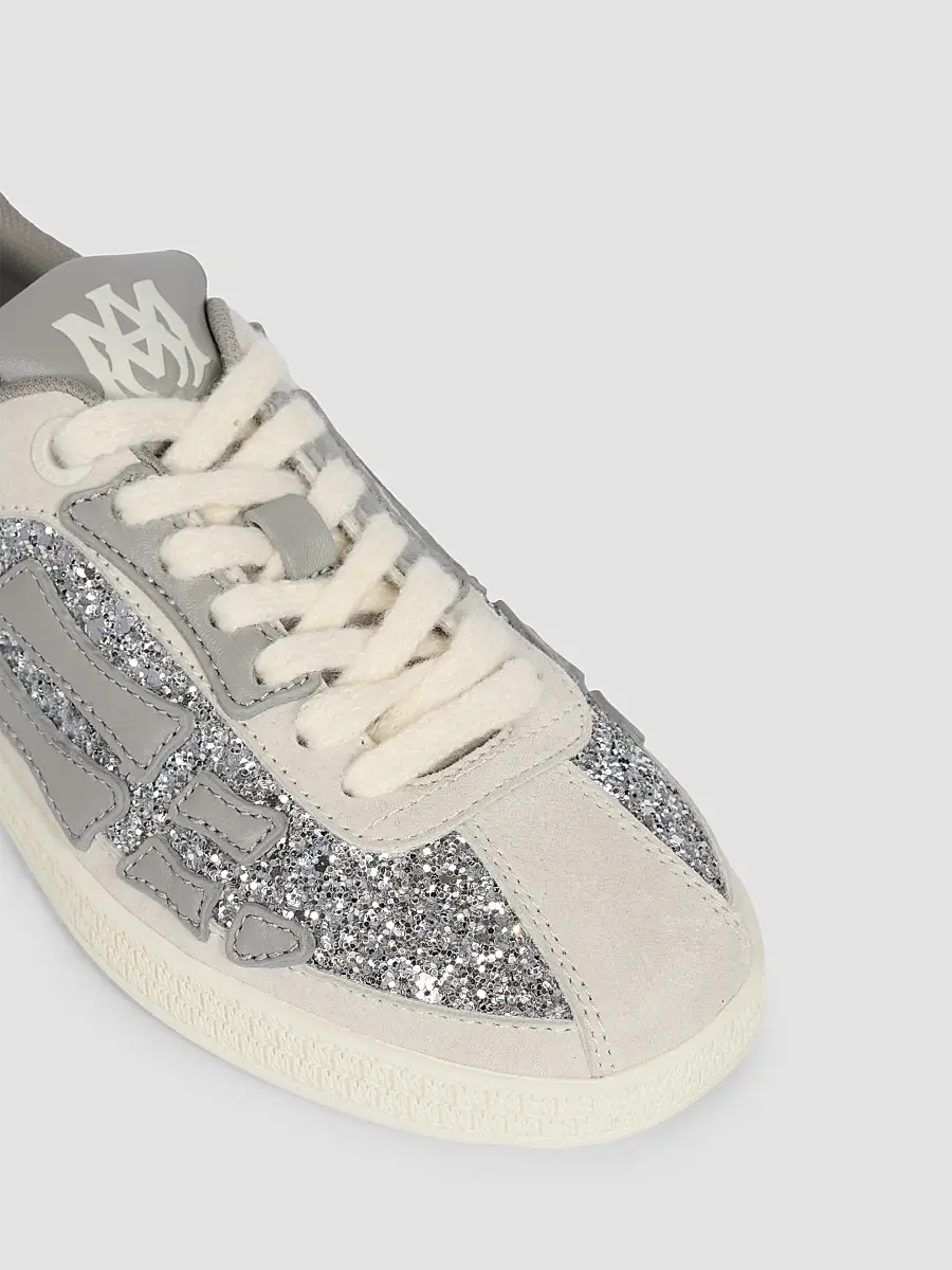AMIRI Women's Sequined Skull-Appliqué Leather Sneakers | Thumbnail 3