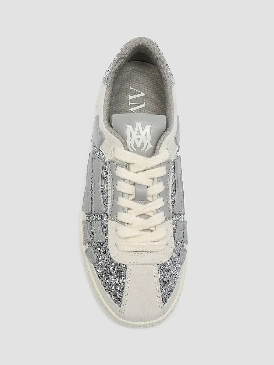 AMIRI Women's Sequined Skull-Appliqué Leather Sneakers | Thumbnail 4