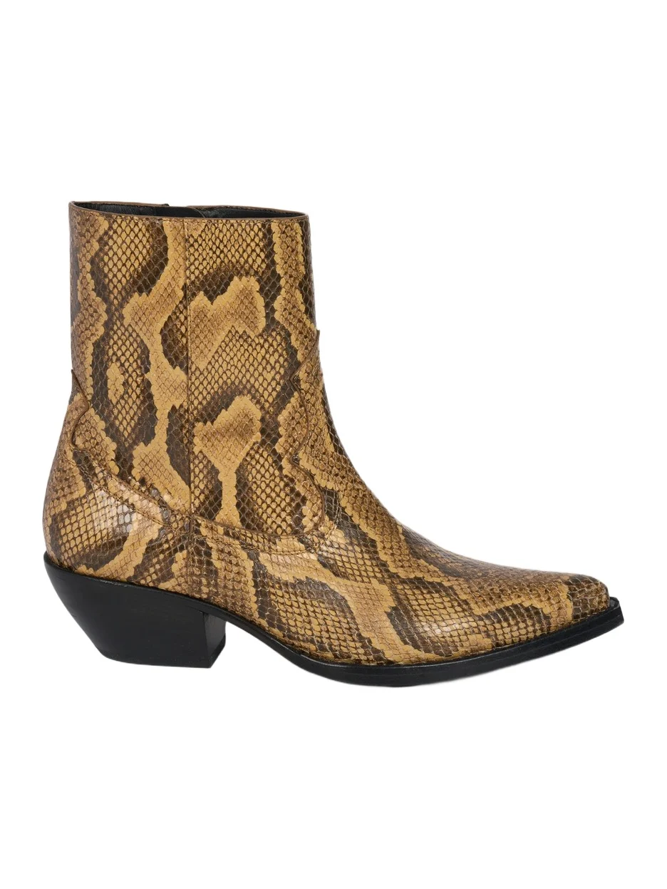 AMIRI Women's Snakeskin-Embossed Leather Ankle Boots