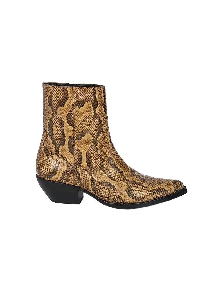 Amiri Women's Snakeskin-Embossed Leather Ankle Boots - Brown | Image 1 Amiri Women's Snakeskin-Embossed Leather Ankle Boots - Brown | Image 1