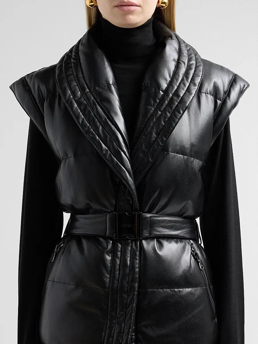 L'Agence Women's Ignis Belted Puffer Vest | Thumbnail 5