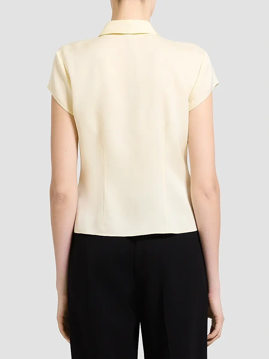 Theory Women's Cap-Sleeve Silk Button-Front Shirt | Thumbnail 3
