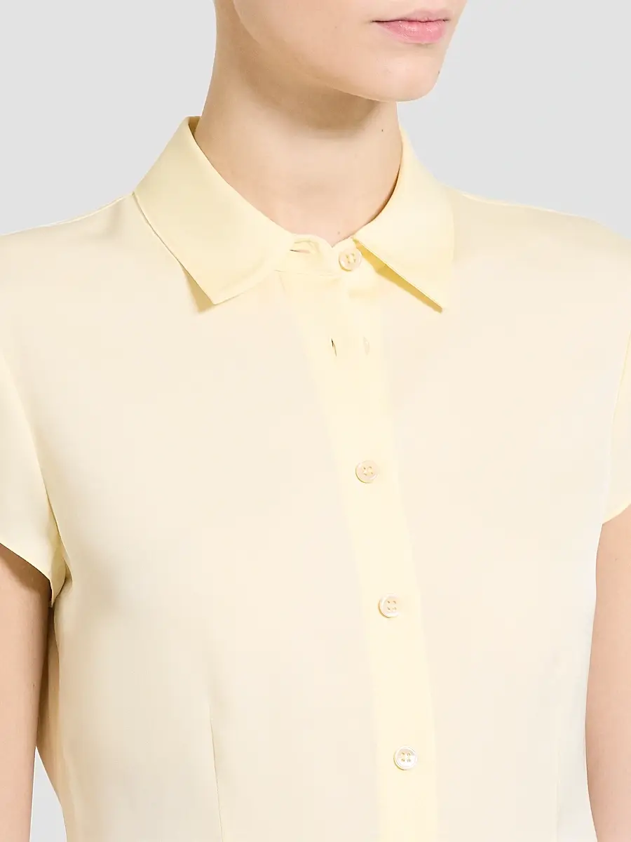 Theory Women's Cap-Sleeve Silk Button-Front Shirt | Thumbnail 6