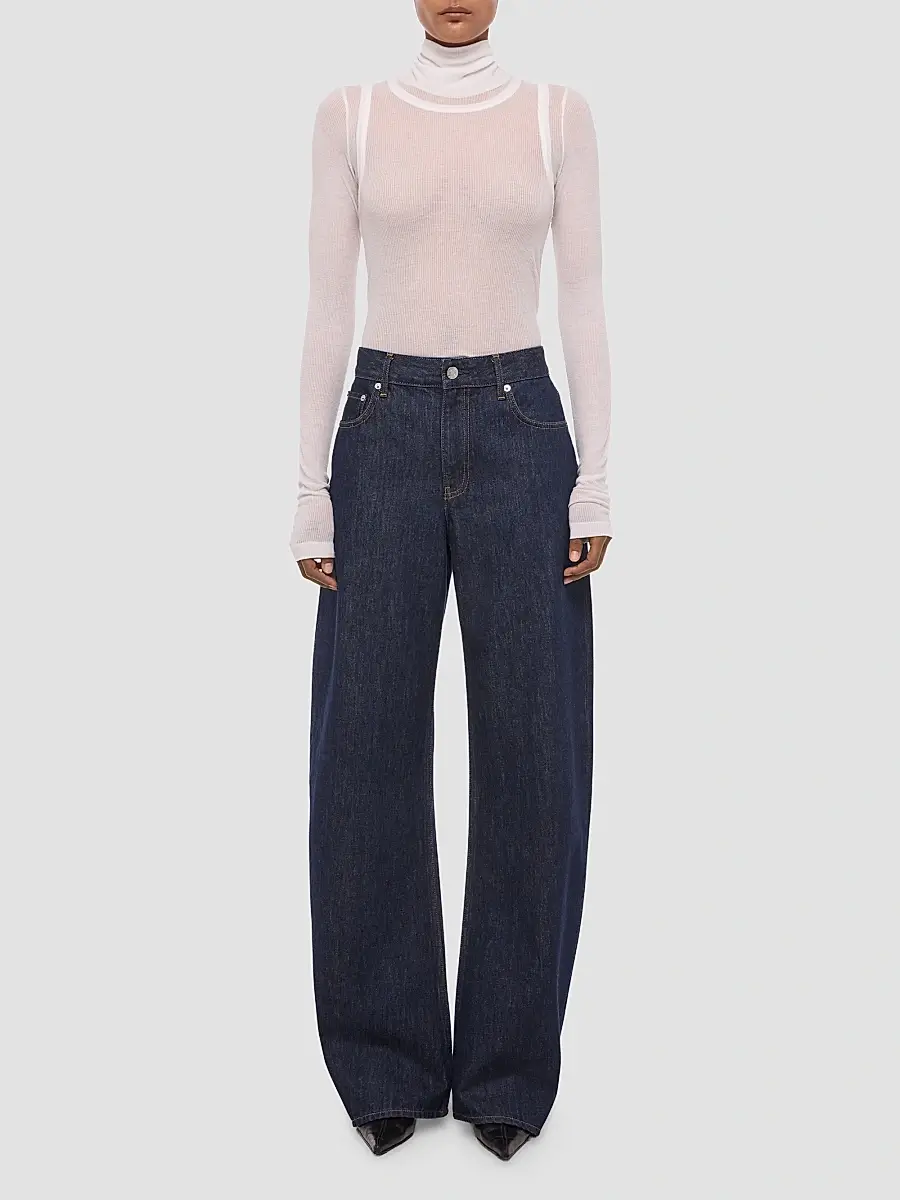 Helmut Lang Women's Saddle Cotton Barrel-Leg Jeans | Thumbnail 2 Helmut Lang Women's Saddle Cotton Barrel-Leg Jeans | Thumbnail 2