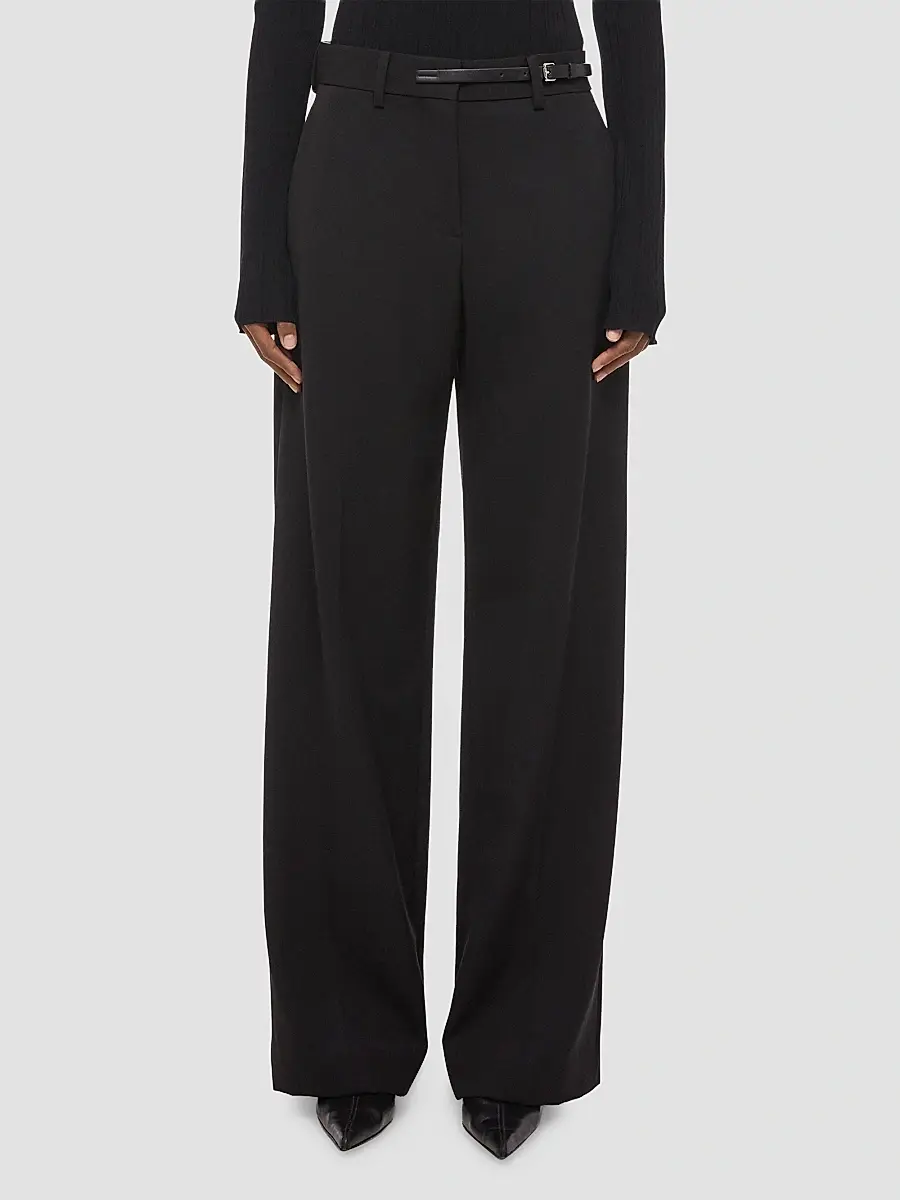 Helmut Lang Women's Belted Wool Gabardine Trousers | Thumbnail 4 Helmut Lang Women's Belted Wool Gabardine Trousers | Thumbnail 4