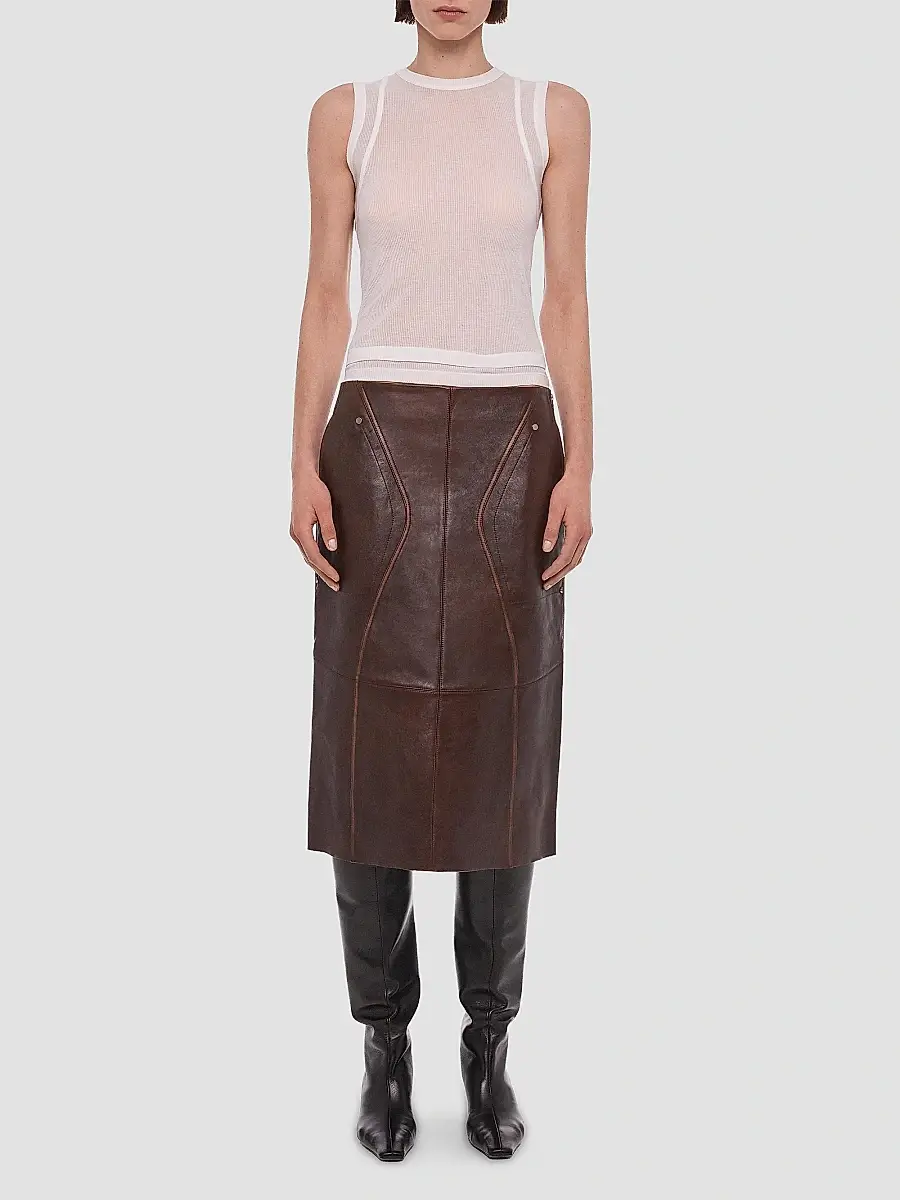 Helmut Lang Women's Leather Saddle Skirt | Thumbnail 2 Helmut Lang Women's Leather Saddle Skirt | Thumbnail 2