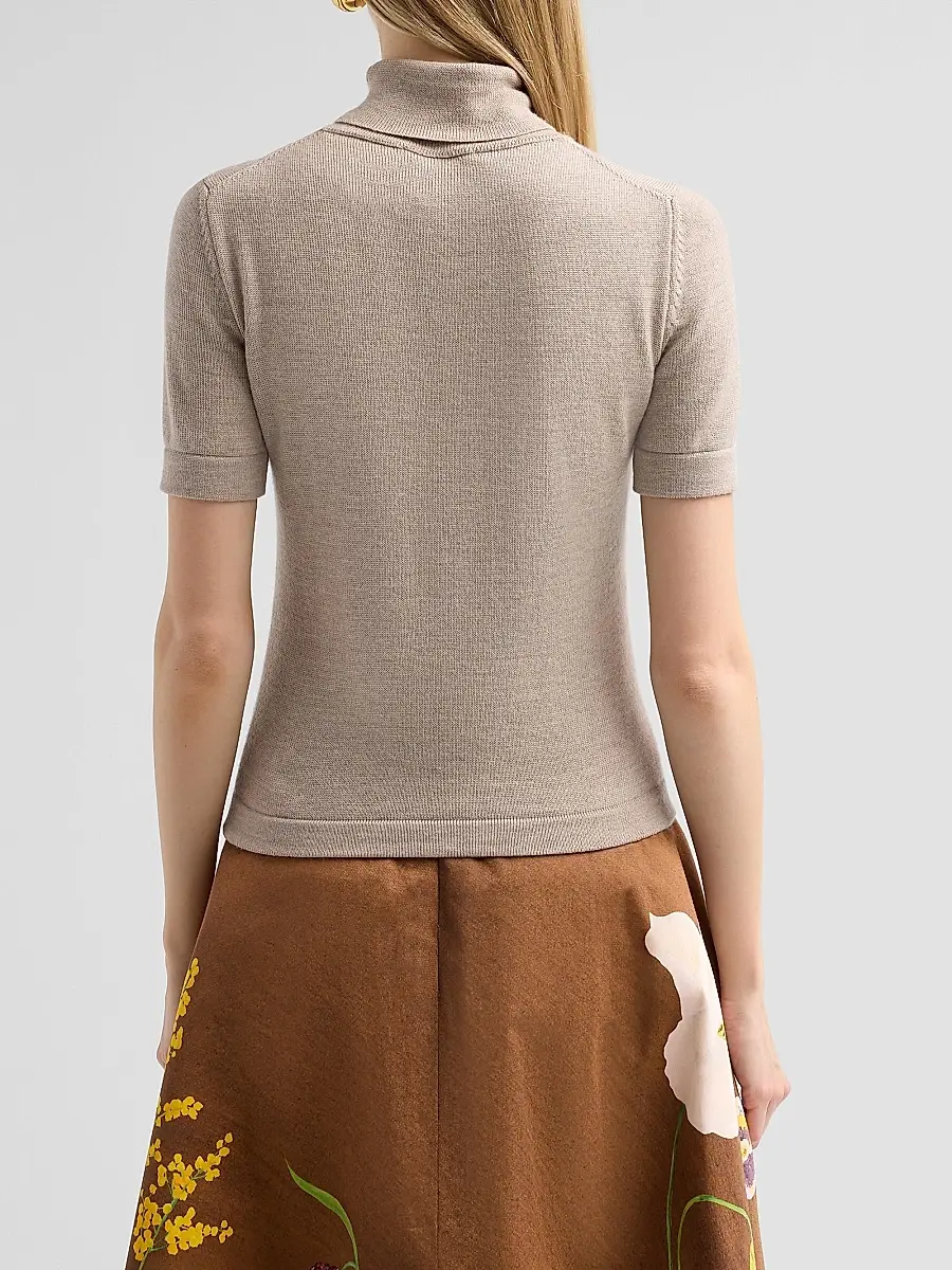 Oscar de la Renta Women's Turtleneck Wool Top | Thumbnail 3 Oscar de la Renta Women's Turtleneck Wool Top | Thumbnail 3