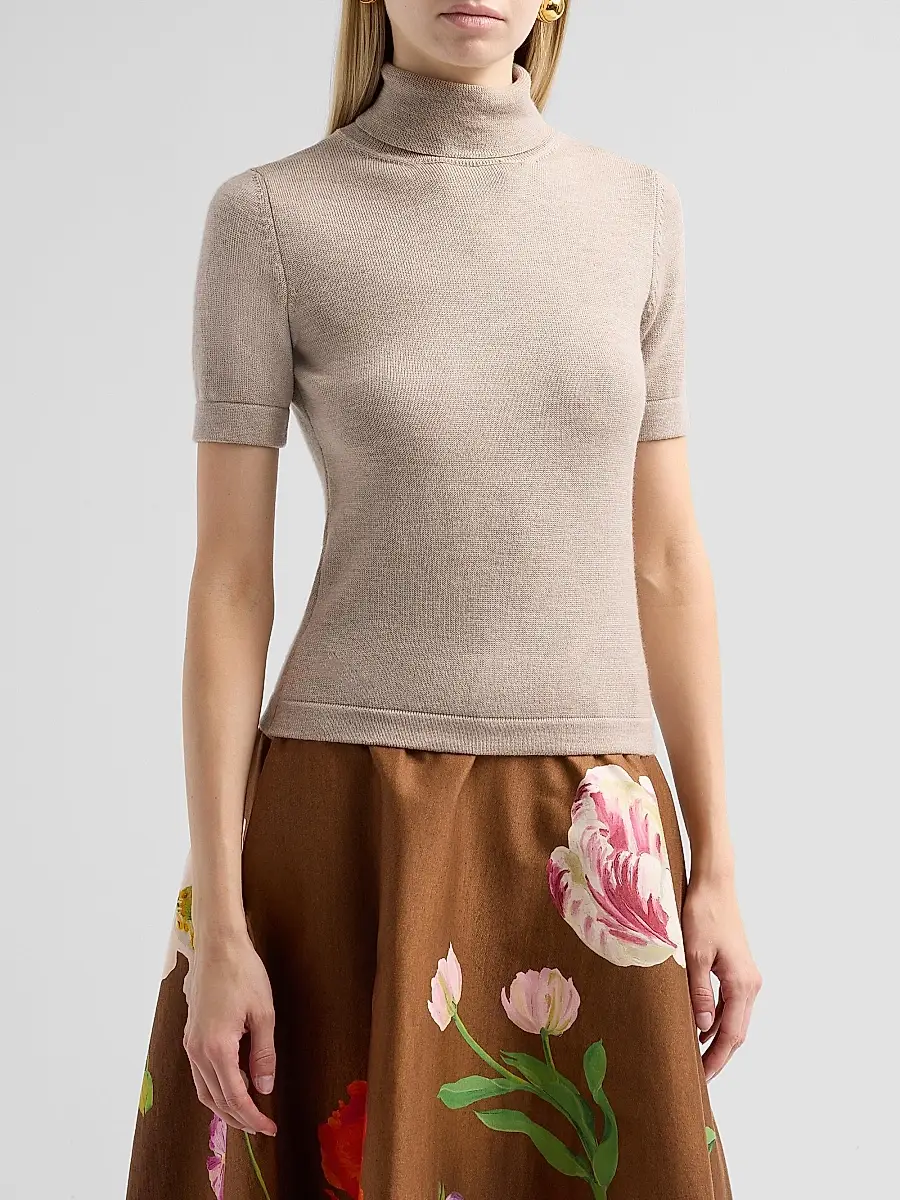 Oscar de la Renta Women's Turtleneck Wool Top | Thumbnail 4 Oscar de la Renta Women's Turtleneck Wool Top | Thumbnail 4