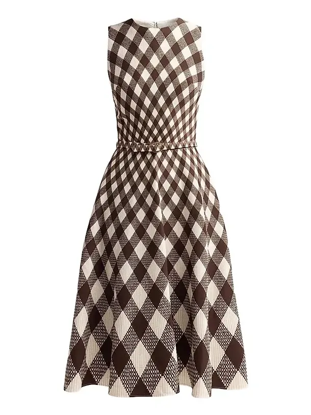 Women's Argyle Degrade Wool Sleeveless Day Dress Women's Argyle Degrade Wool Sleeveless Day Dress