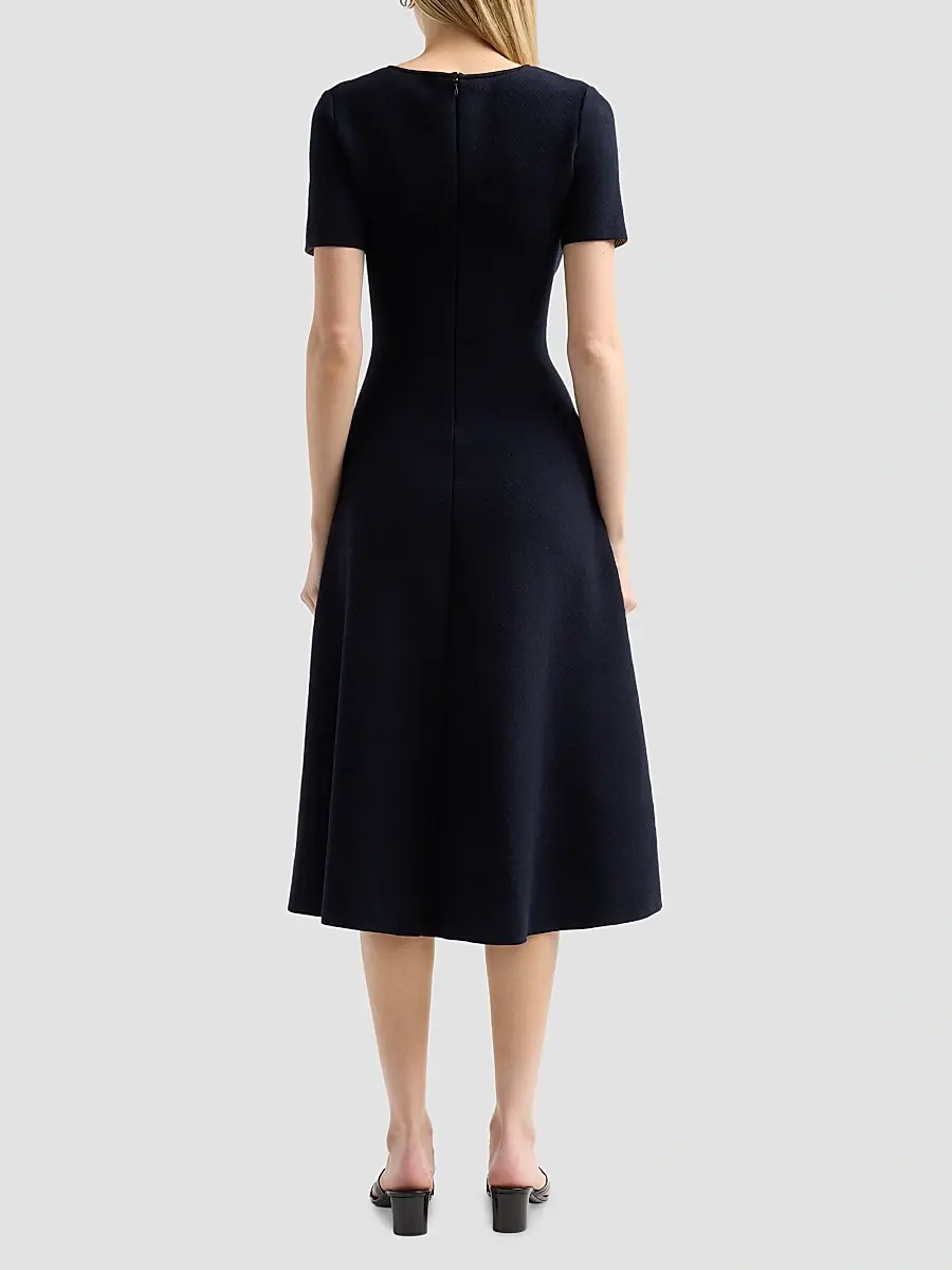 Oscar de la Renta Women's Floral Jacquard Knit Midi Dress | Thumbnail 3 Oscar de la Renta Women's Floral Jacquard Knit Midi Dress | Thumbnail 3