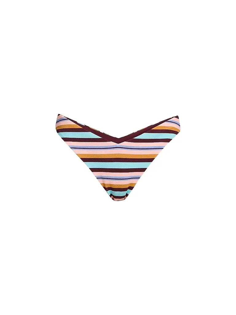 Beach Riot Women's Vanessa V-Shape Swim Bottoms - Paradise Stripe | Image 1 Beach Riot Women's Vanessa V-Shape Swim Bottoms - Paradise Stripe | Image 1