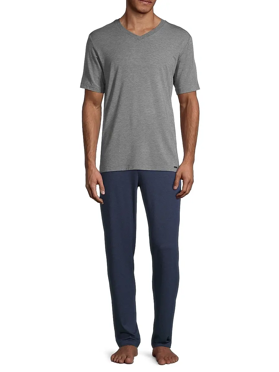 Hanro Men's Casuals Short-Sleeve V-Neck T-Shirt | Thumbnail 2 Hanro Men's Casuals Short-Sleeve V-Neck T-Shirt | Thumbnail 2