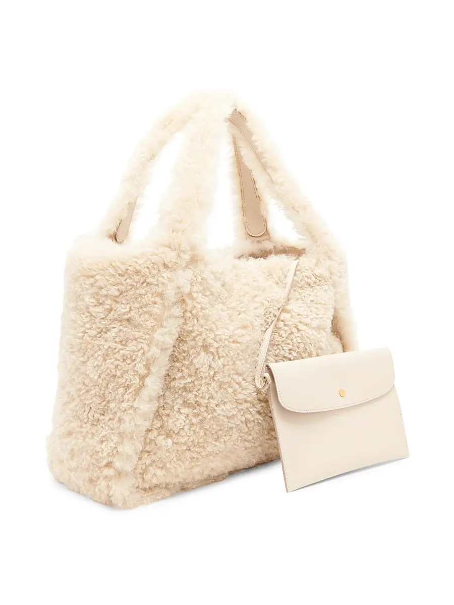 Stella McCartney Women's Logo Faux-Shearling Tote Bag | Thumbnail 5 Stella McCartney Women's Logo Faux-Shearling Tote Bag | Thumbnail 5