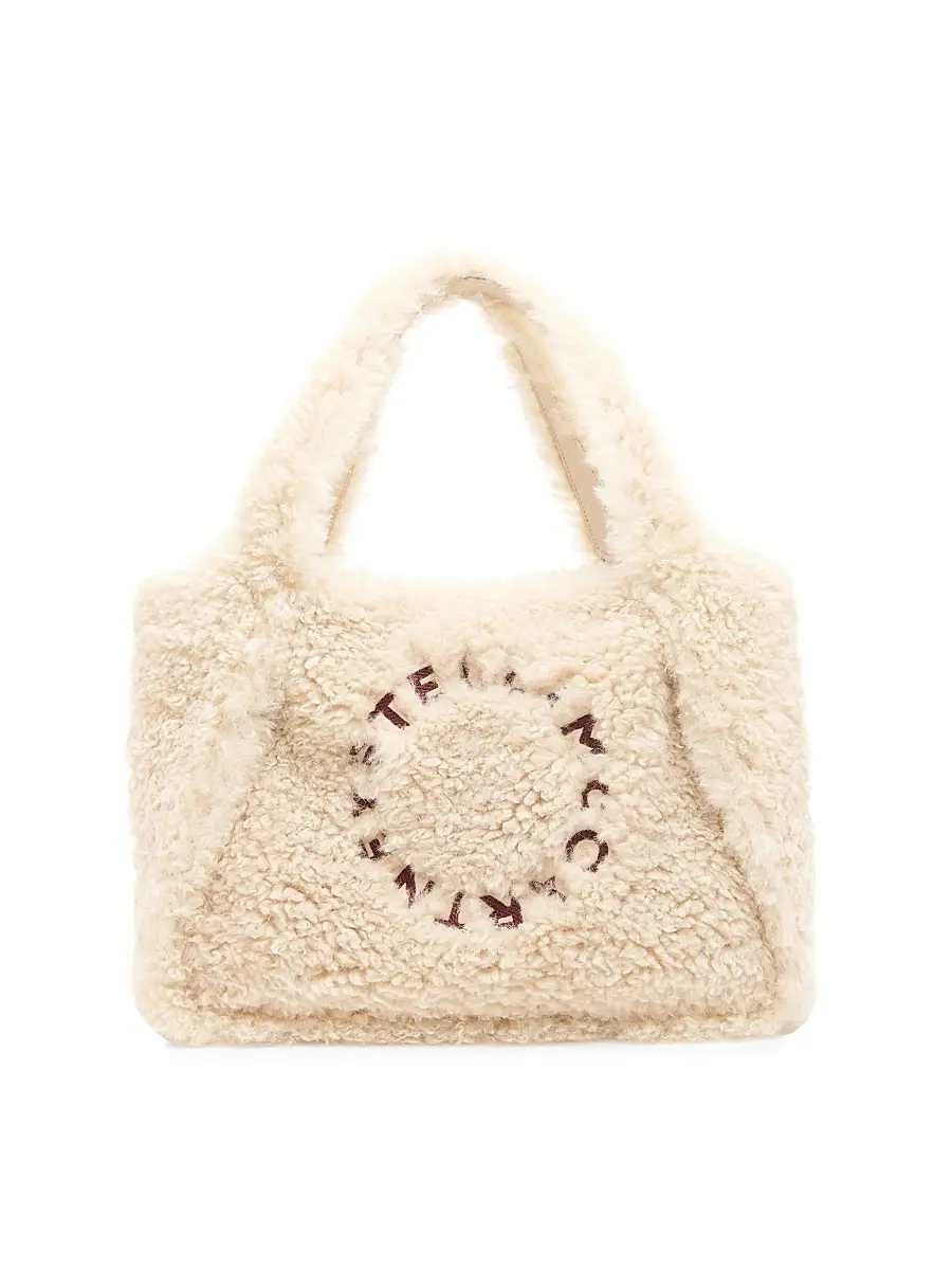 Stella McCartney Women's Logo Faux-Shearling Tote Bag | Image 1 Stella McCartney Women's Logo Faux-Shearling Tote Bag | Image 1