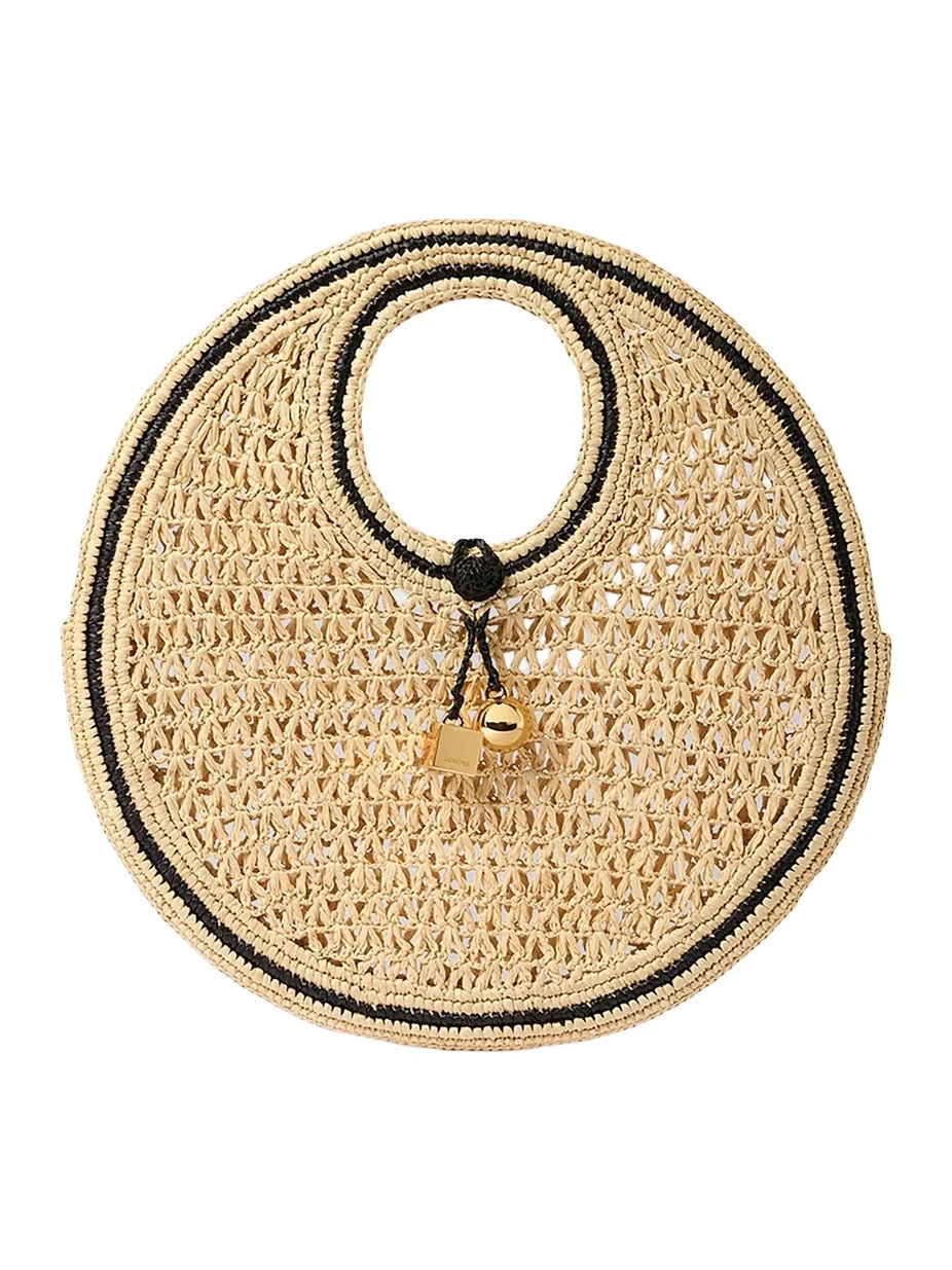 Women's Le Petit Rond Spiaggia Raffia Top Handle Bag