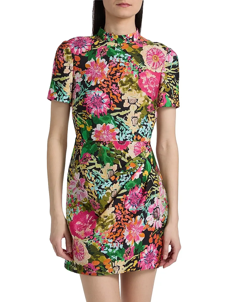Saloni Women's Floral Draped Minidress | Thumbnail 3 Saloni Women's Floral Draped Minidress | Thumbnail 3