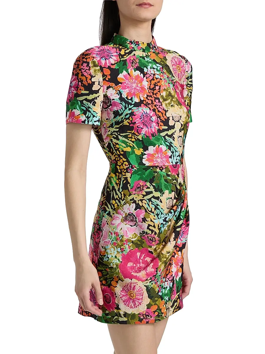 Saloni Women's Floral Draped Minidress | Thumbnail 4 Saloni Women's Floral Draped Minidress | Thumbnail 4